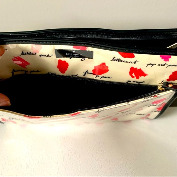 Kate Spade ♠️ Lipstick Smudge Makeup Bag Large - Picture 3 of 11